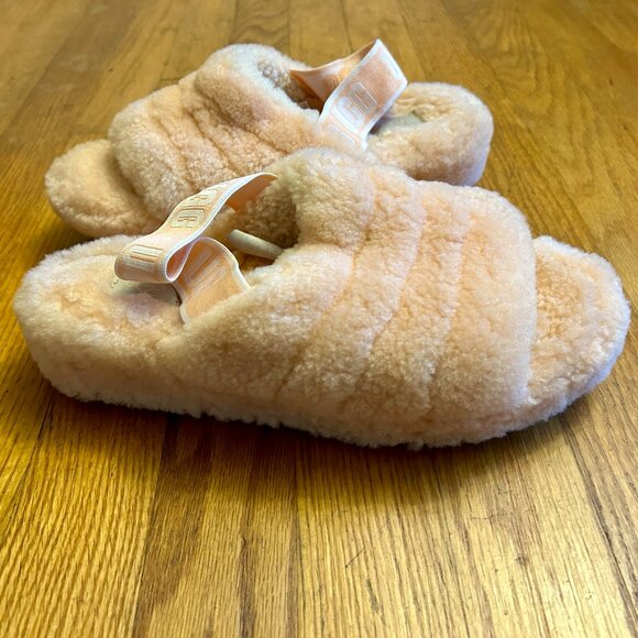 UGG Australia Fluff Yeah Slides Slippers Shoes 8 Light Pink - Picture 2 of 10
